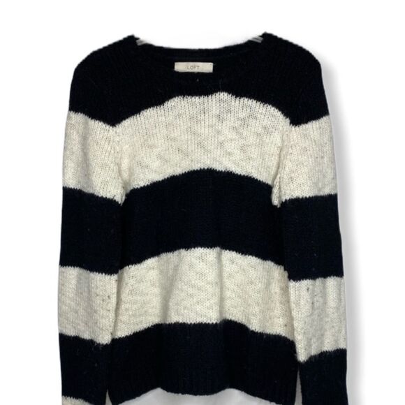 LOFT Wool‎ Alpaca Blend Striped Sweater - Picture 6 of 10